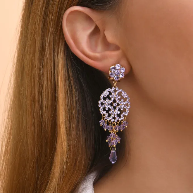 Chiara pierced stud earrings - violet