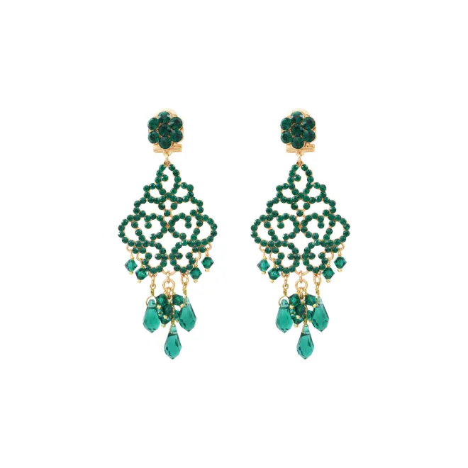 Chiara pierced stud earrings - green