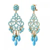 Chiara pierced stud earrings - turquoise