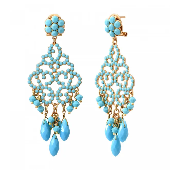 Chiara pierced stud earrings - turquoise