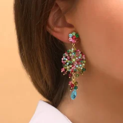 Chiara round stud earrings - multicoloured