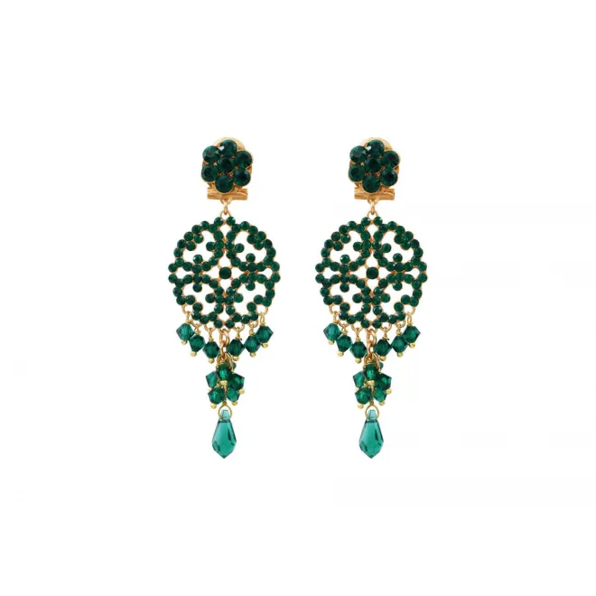 Chiara thin stud earrings - green