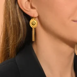 Circus chain sleeper earrings - gold