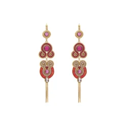 Circus dangle sleeper earrings - fuchsia pink
