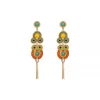 Circus long pierced stud earrings - green