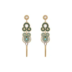 Circus long pierced stud earrings - blue