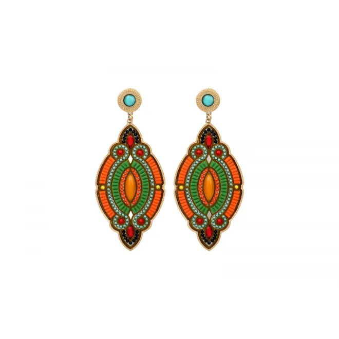Circus pierced stud earrings - green