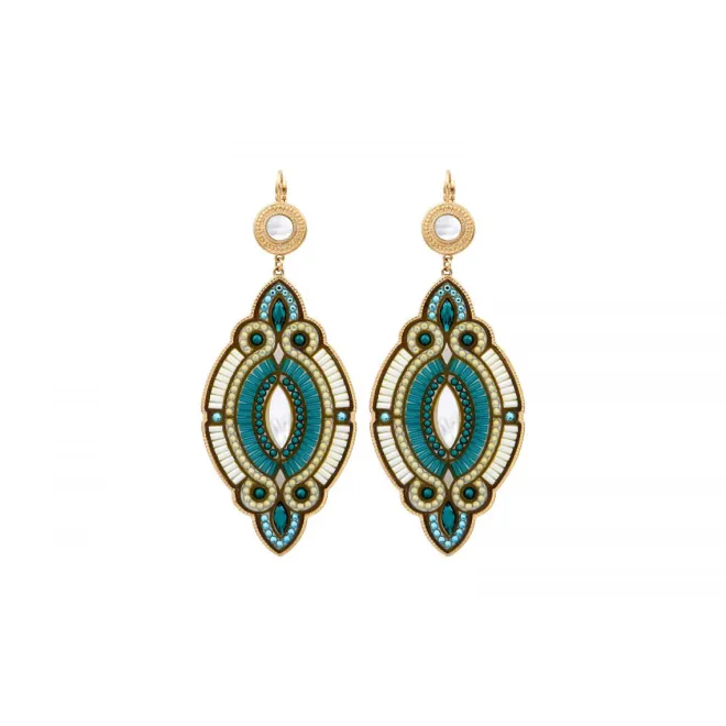 Circus sleeper drop earrings - blue