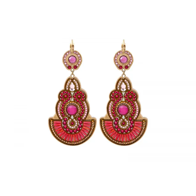Circus sleeper earrings - fuchsia pink