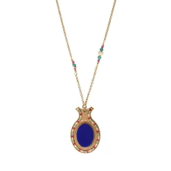 Claudia delicate pendant necklace - blue