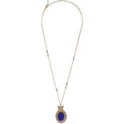Claudia delicate pendant necklace - blue