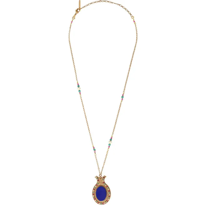 Claudia delicate pendant necklace - blue