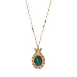 Claudia delicate pendant necklace - green