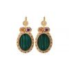 Claudia large sleeper earrings - green