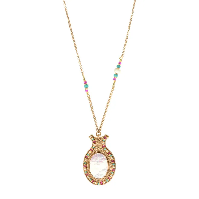 Claudia pendant necklace - white