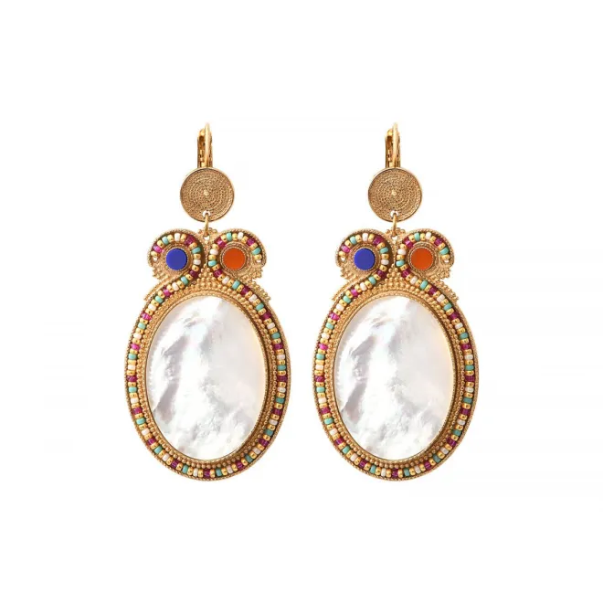 Claudia sleeper earrings - mother-of-pearl
