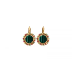 Claudia thin sleeper earrings - green