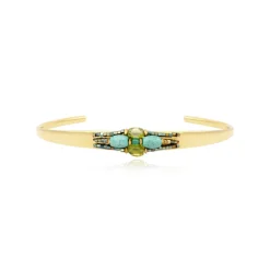 Dakota adjustable bangle bracelet - green