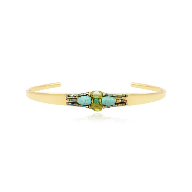 Dakota adjustable bangle bracelet - green