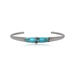 Dakota adjustable bangle bracelet - turquoise