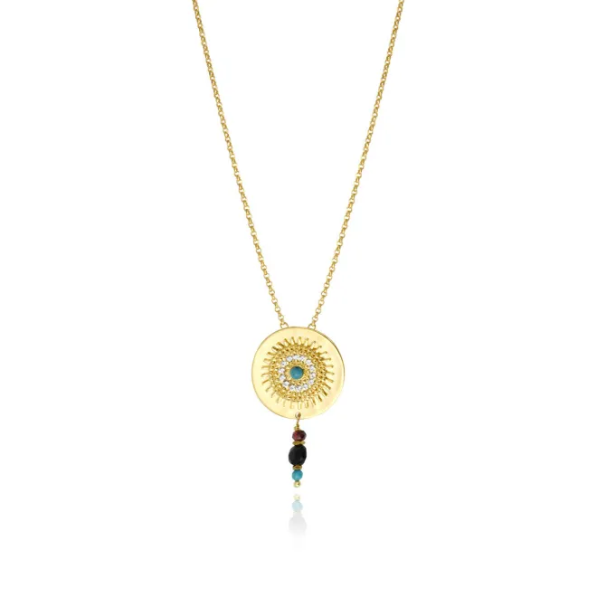 Dakota Adjustable Delicate Pendant Necklace - Multicolored