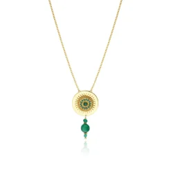 Dakota Adjustable Delicate Pendant Necklace - Green