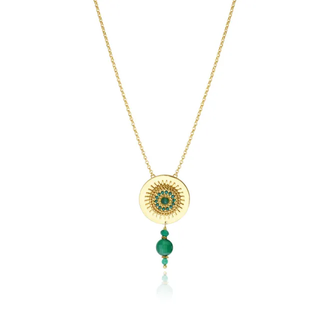 Dakota Adjustable Delicate Pendant Necklace - Green