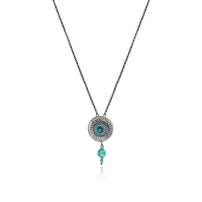 Dakota Adjustable Pendant Necklace - Turquoise