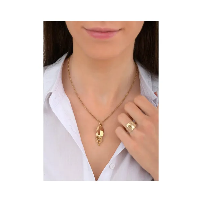Delicate Toi&Moi pendant necklace - gold