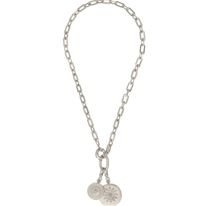 Farah Adjustable Pendant Necklace - Silver