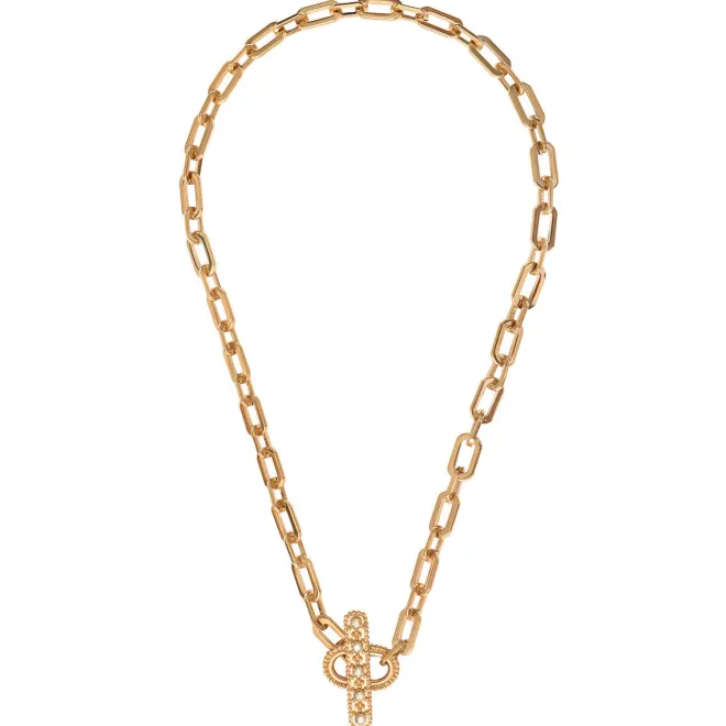 Farah chain choker necklace - gold