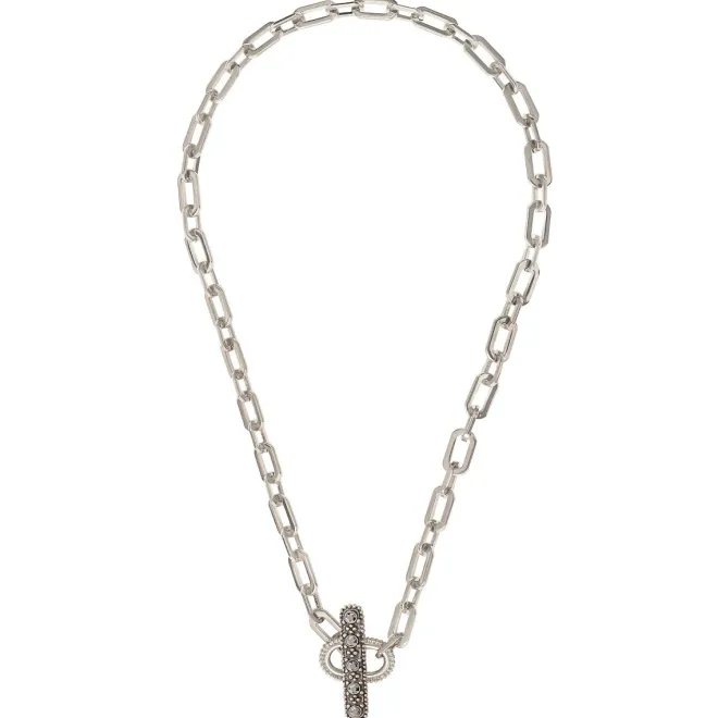 Farah chain choker necklace - silver