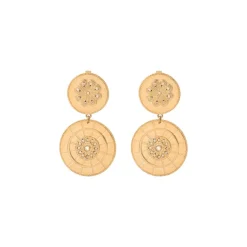 Farah clip-on drop earrings - gold