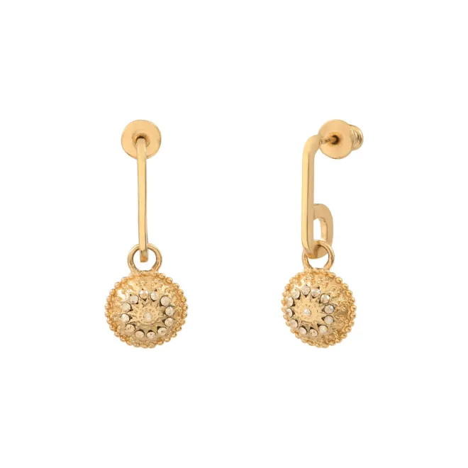 Farah fine stud earrings for pierced ears - gold