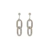 Farah pierced stud drop earrings - silver