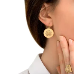 Farah round sleeper earrings - gold
