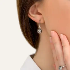 Farah thin stud earrings for pierced ears - silver