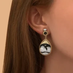 Fujita clip-on earrings - white