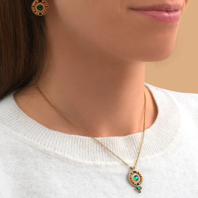 Fujita delicate pendant necklace - green