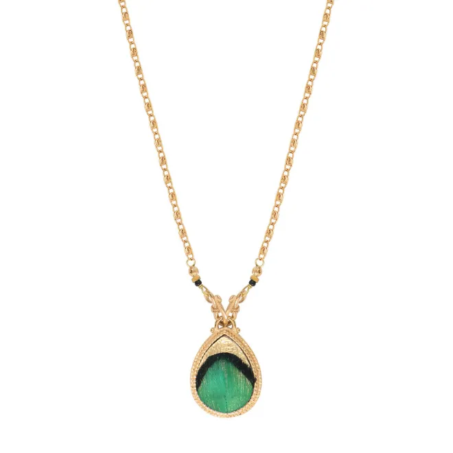 Fujita pendant chain necklace - green