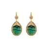 Fujita sleeper drop earrings - green