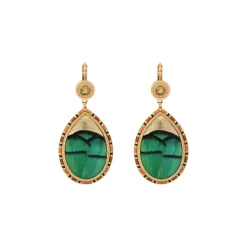 Fujita sleeper drop earrings - green