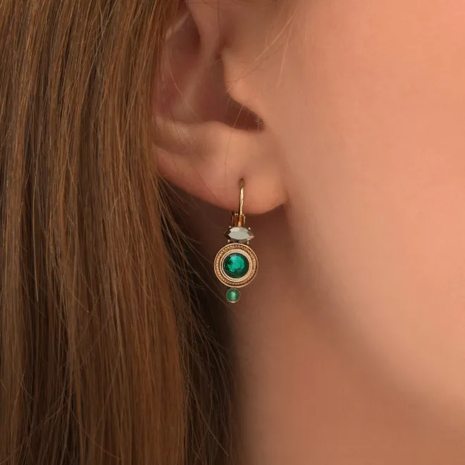 Fujita small sleeper earrings - green