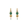 Fujita thin sleeper earrings - green