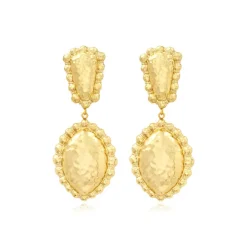 Gilda round clip-on drop earrings – gold