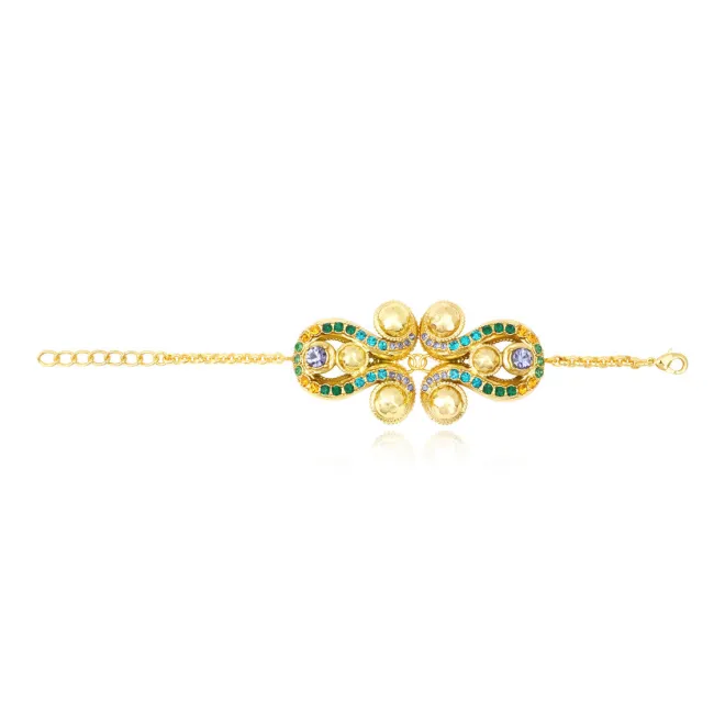 Gloria Adjustable Chain Bracelet - Green