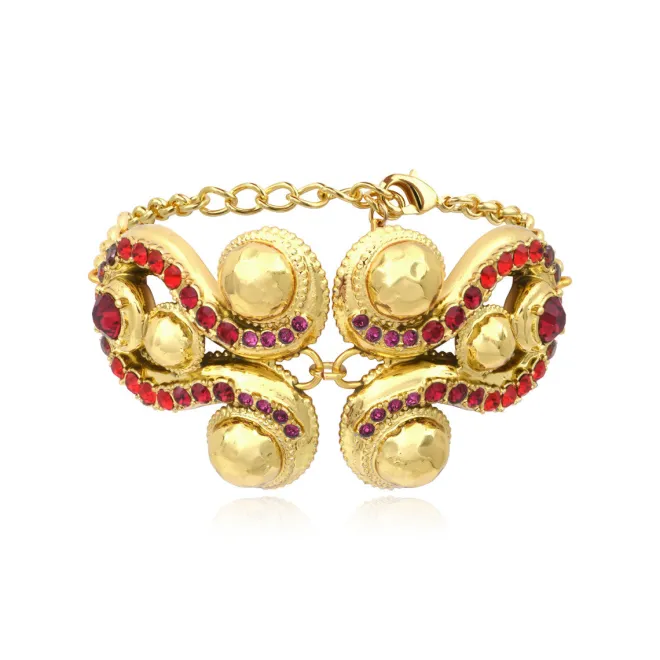 Gloria Adjustable Chain Bracelet - Red