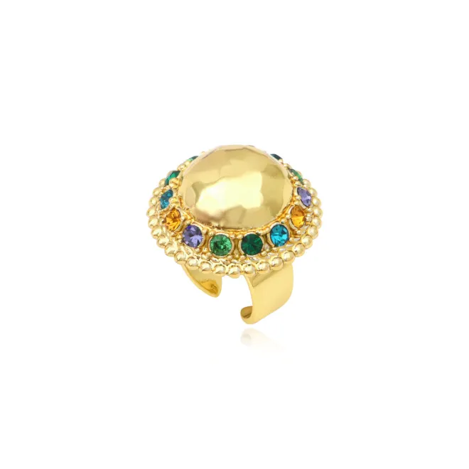 Gloria adjustable medium ring - green