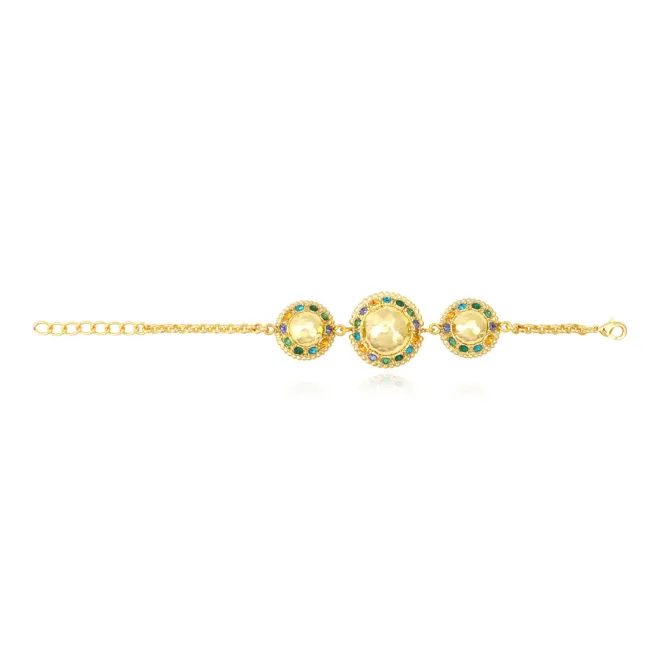 Gloria adjustable thin chain bracelet - green