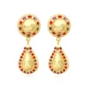Gloria clip-on drop earrings - red